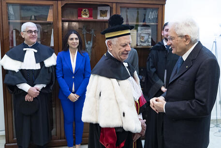 Il Presidente della Repubblica Sergio Mattarella con il Prof. Ignazio Marcello Mancini, Magnifico Rettore dellUniversità degli Studi della Basilicata